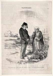 Pastorales, tallrik 33: De säger ändå att om jag planterar potatis kommer jag att skörda tryffel av Felix Hilaire Buhot