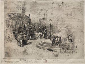 Place Pigalle 1878, 1878. av Felix Hilaire Buhot
