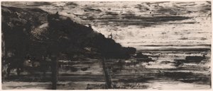 Havslandskap vid Dinard av Felix Hilaire Buhot