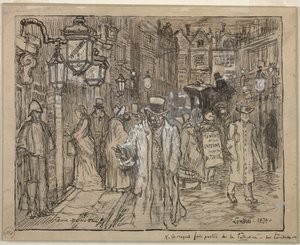 Gatubild i London, 1879. av Felix Hilaire Buhot