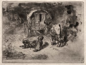 The Guardians of the House, eller Saltimbanques vänner, ca. 1875.