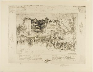 Place des Martyrs och Jailhouse Tavern av Felix Hilaire Buhot
