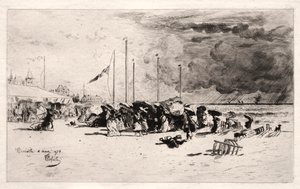 Squallen i Trouville av Felix Hilaire Buhot
