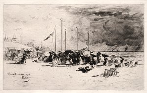 Squallen i Trouville, 1874. av Felix Hilaire Buhot