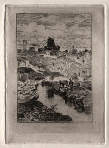 Brunnen vid Cailles kulle av Felix Hilaire Buhot