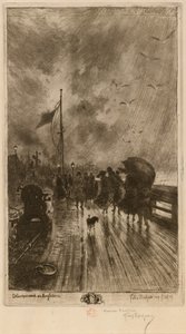 En landning i England av Felix Hilaire Buhot