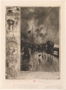 En landning i England, Landning i England 1879. av Felix Hilaire Buhot