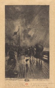 En landning i England Landning i England, 1879. av Felix Hilaire Buhot