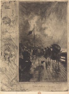 En landning i England Landning i England, 1879. av Felix Hilaire Buhot