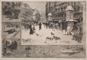Vinter i Paris av Felix Hilaire Buhot