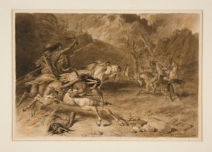 Teckning för The Encounter (Indian Fight on Horseback)