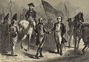 General Lincoln tar emot Cornwallis svärd från general O