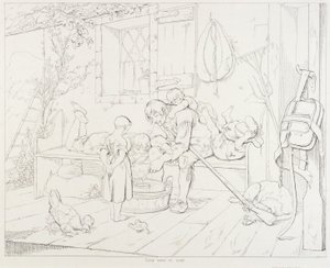 (Rip Van Winkle, illustration) Rip roar barn av Felix Octavius Carr Darley