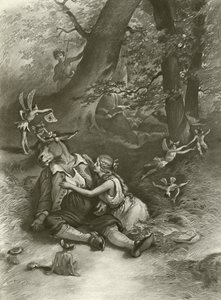En midsommarnattsdröm. Akt IV, Scen I (gravyr) av Felix Octavius Carr Darley