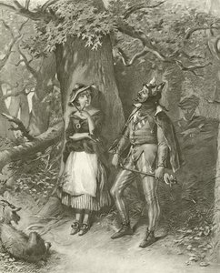 Som du gillar det. Akt III, Scen III (gravyr) av Felix Octavius Carr Darley
