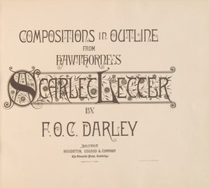 Kompositioner i kontur från Hawthornes Scarlet Letter av Felix Octavius Carr Darley