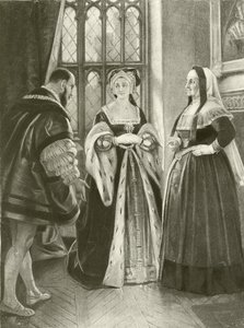 Kung Henrik VIII. Akt II, Scen III (gravyr) av Felix Octavius Carr Darley