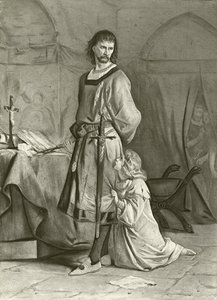 Kung John. Akt IV, Scen I (gravyr) av Felix Octavius Carr Darley
