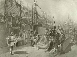 Kung Richard II. Akt I, scen III (gravyr) av Felix Octavius Carr Darley