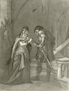 Macbeth. Akt II, scen II (gravyr) av Felix Octavius Carr Darley