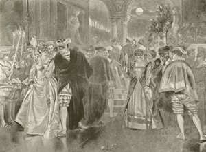 Mycket väsen för ingenting. Akt II, Scen I (gravyr) av Felix Octavius Carr Darley