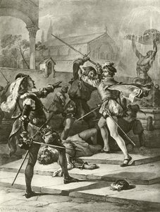 Romeo och Julia. Akt I-Scen I (gravyr)