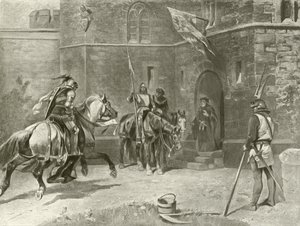 Andra delen Kung Henrik IV. Akt I, scen I (gravyr) av Felix Octavius Carr Darley