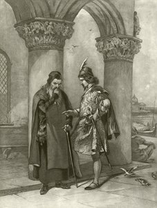 Köpmannen i Venedig. Akt I, Scen III (gravyr) av Felix Octavius Carr Darley