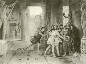Timon av Aten. Akt III, Scen IV (gravyr) av Felix Octavius Carr Darley