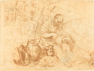 The Tinker (Le retameur) av Felix Régamey after Alphonse Legros