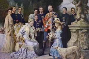 Kaiser Wilhelm II och den tyska kejsarfamiljen av Ferdinand (after) Keller