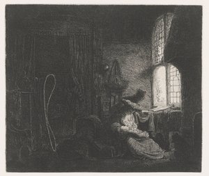 (Den heliga) Familjen i ett rum av Ferdinand Bol