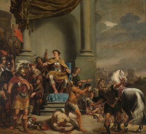 Konsul Titus Manlius Torquatus beordrar halshuggning av sin Son Konsul Titus Manlius Torquatus halshugger dessa soner