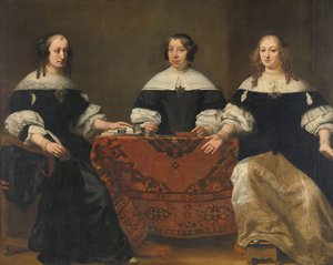 Porträtt av de tre regentinnorna i Leprozenhuis, Amsterdam, c.1668 av Ferdinand Bol