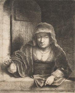 Kvinna med ett päron, 1600-talet. av Ferdinand Bol