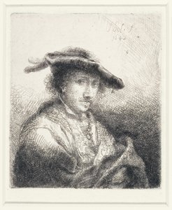 Ung man med plymthatt, 1642 av Ferdinand Bol