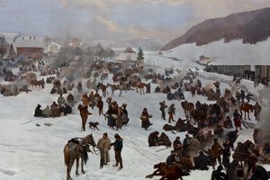 Bourbaki Panorama av Ferdinand & Castres Edouard (1838-1902) Hodler