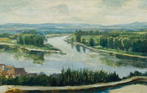 Sammanflödet av Vltava och Elbe av Ferdinand Engelmuller