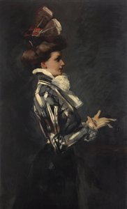 porträtt av en dam av Ferdinand Freiherr von Reznicek