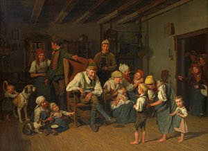 Grattis till farfars födelsedag av Ferdinand Georg Waldmüller