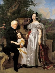 Den furstlige Esterházy rådmannen Mathias Kerzmann med sin andra fru Maria Helena, född Mikolischütz, och dottern Maria av Ferdinand Georg Waldmuller