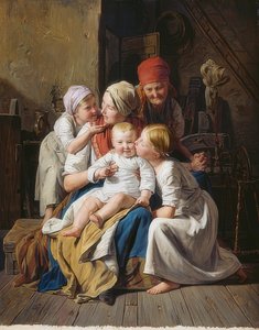 Mormors läckerheter. 1852 av Ferdinand Georg Waldmuller