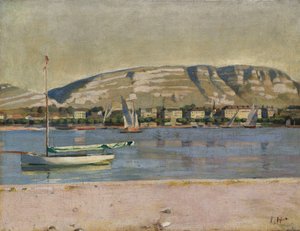 Genèves hamn och Saleve, 1878 av Ferdinand Hodler