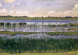 sjön Burgäschi av Ferdinand Hodler
