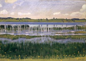 Burgäschisjön nära Langenthal, omkring 1901. av Ferdinand Hodler