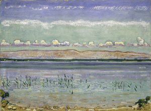 Genèvesjön med Jura Hills, 1911 av Ferdinand Hodler
