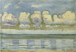 Genèvesjön med den schweiziska Jura, 1909 av Ferdinand Hodler