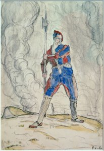 Stående Landsknecht, Studie för slaget vid Marignano av Ferdinand Hodler
