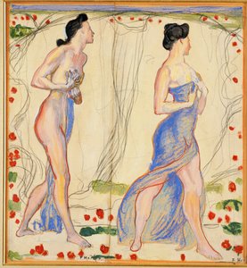 Studie för "Die Cempfindung I", c.1901-02 av Ferdinand Hodler