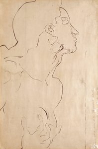 Studie för "Feeling I" (indisk bläck på papper) av Ferdinand Hodler